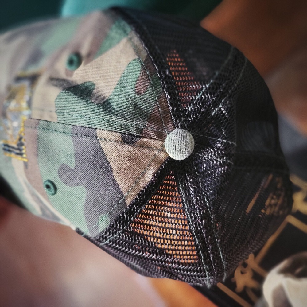 Trucker Hat Vegas Golden Knights Richardson Camo Swarovski Crystal Bling NHL Cap - Picture 4 of 7
